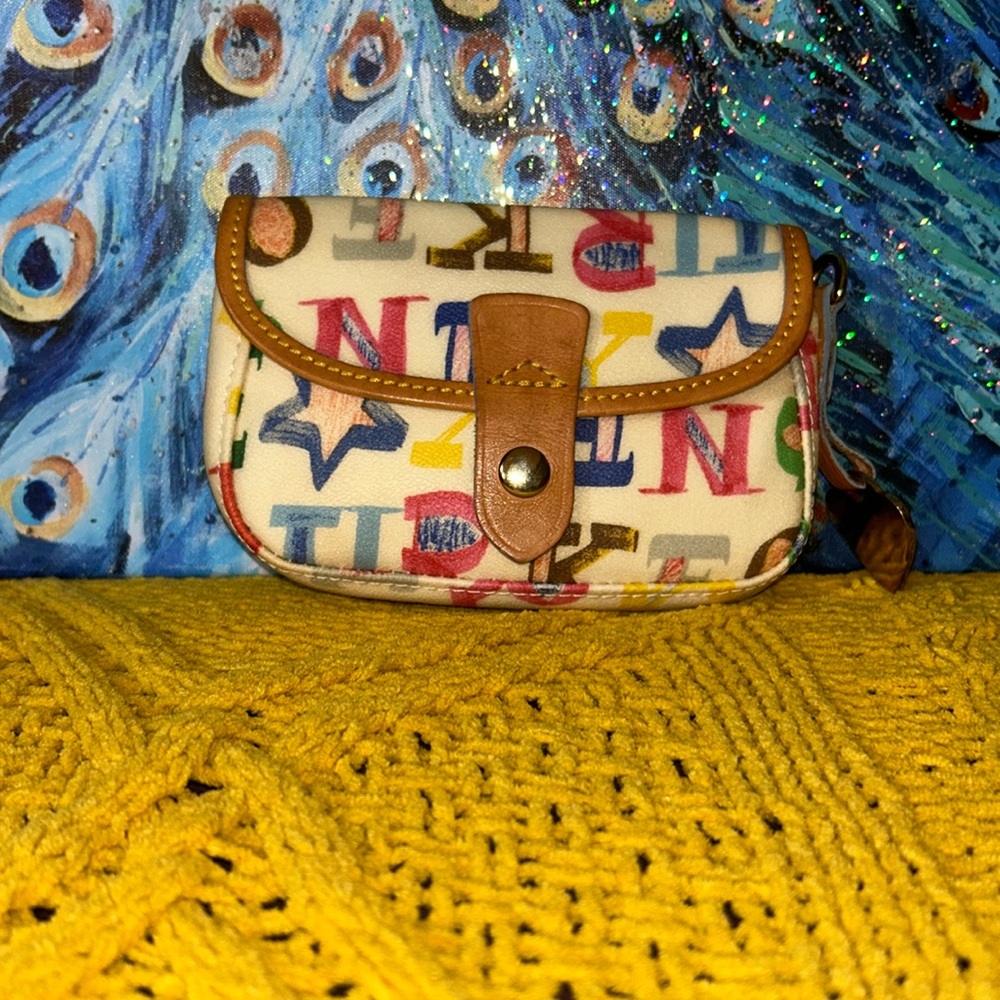 Vintage Dooney & Bourke Coated Canvas Pouch